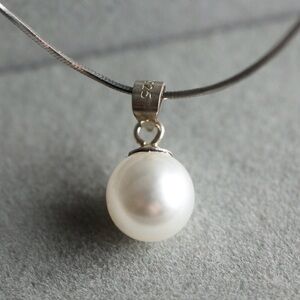 Pearl pendant on Italian Sterling Silver 925 Necklace with Gift box